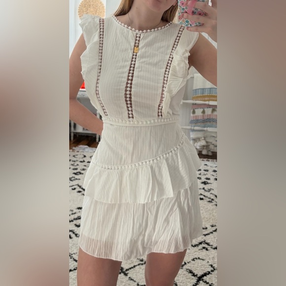Lulu's Cream Ruffled Mini Dress - Picture 3 of 3